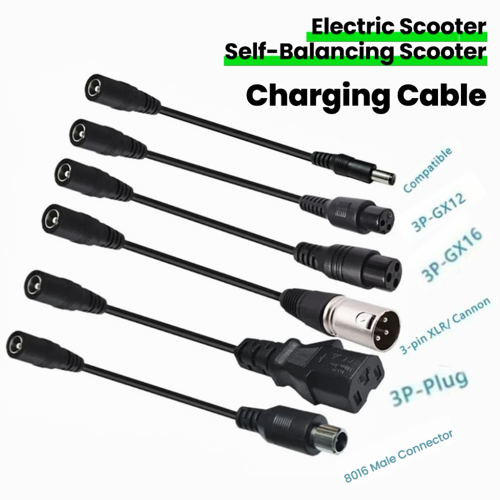 Electric Scooter Charger - Cavo Adattatore Connettore DC5.5MM a M12/M16/8016/5525/3Pin