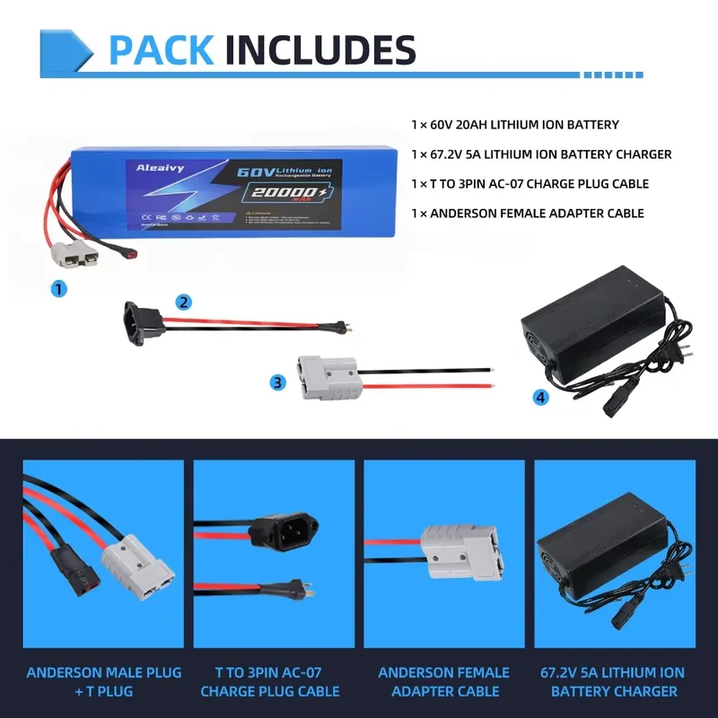   Pacco batteria al litio 2170 - 60V 30Ah 21700 Battery Pack recensione e prezzo